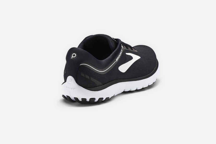 Pureflow 7 Road Brooks Running Shoes NZ Womens - Black/White - KRZUAT-068